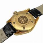 OMEGA Seamaster Aqua Terra 150m K18YG Black Dial Quartz Watch 2677.50.32 Leather Strap for Men and Women - Image 6