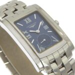 Longines DolceVita watch L5.655.4, stainless steel, silver, quartz, small seconds, navy dial, men's. - Image 3