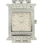 Hermes HERMES H Watch Diamond Bezel HH1.230 Stainless Steel x Quartz Analog Display Ivory Dial Heure for Women