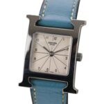 HERMES H-Watch HH1.210 White Dial Blue Silver Color Women's Watch