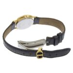 Christian Dior watch, model 58.121.2, gold-plated leather strap, gold quartz, analog, white dial, women's. - Image 5