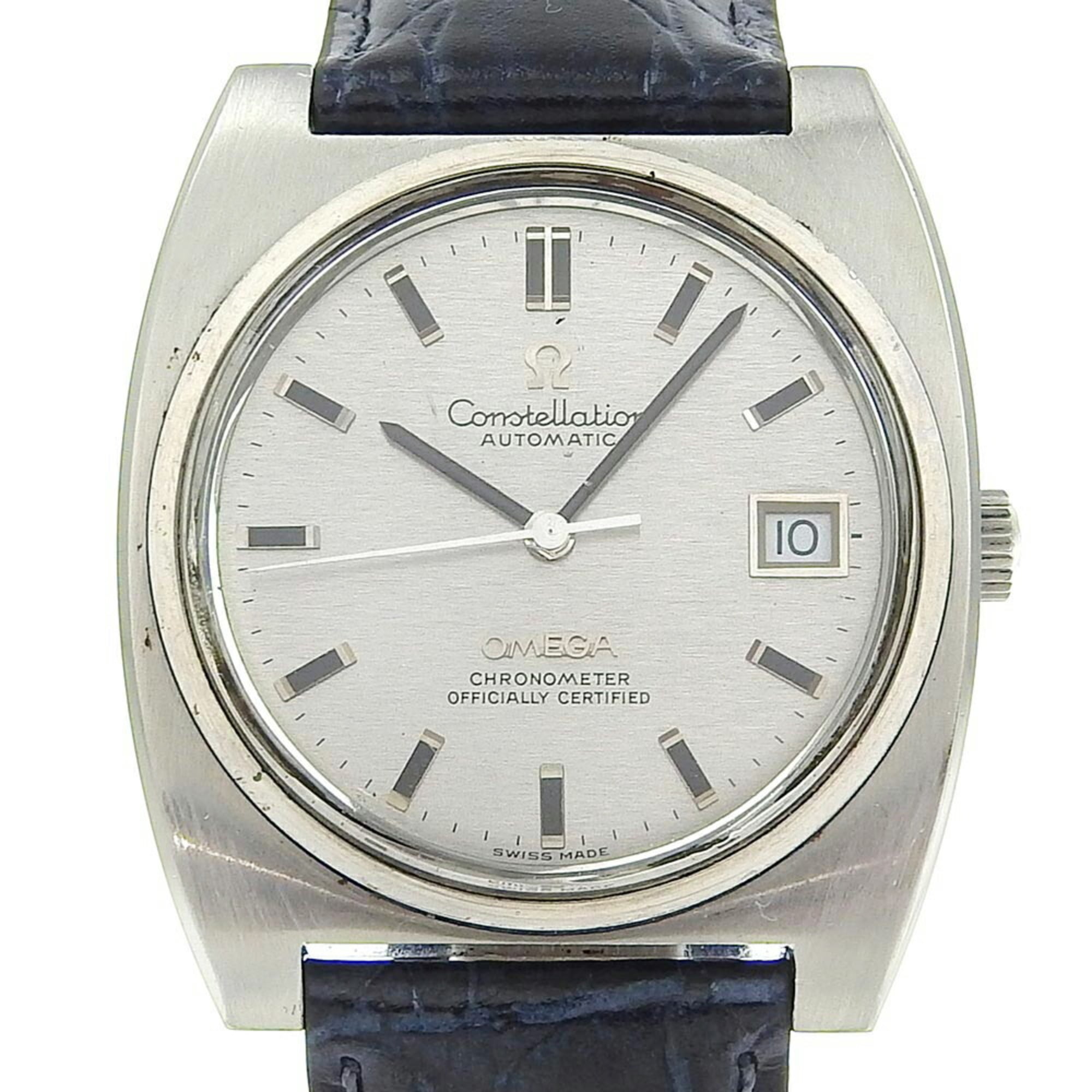 2000_2374ce3c-19d4-4cf0-9772-d2b7ba0cd98e.jpg OMEGA Constellation Watch Chronometer cal.1001 Stainless Steel x Embossed Leather Automatic Silver Dial Men's S120924440 - Image 1