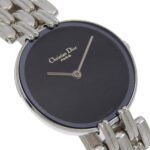 Christian Dior Bakira Watch D44-120 Stainless Steel Silver Quartz Analog Black Dial Women's - Image 3