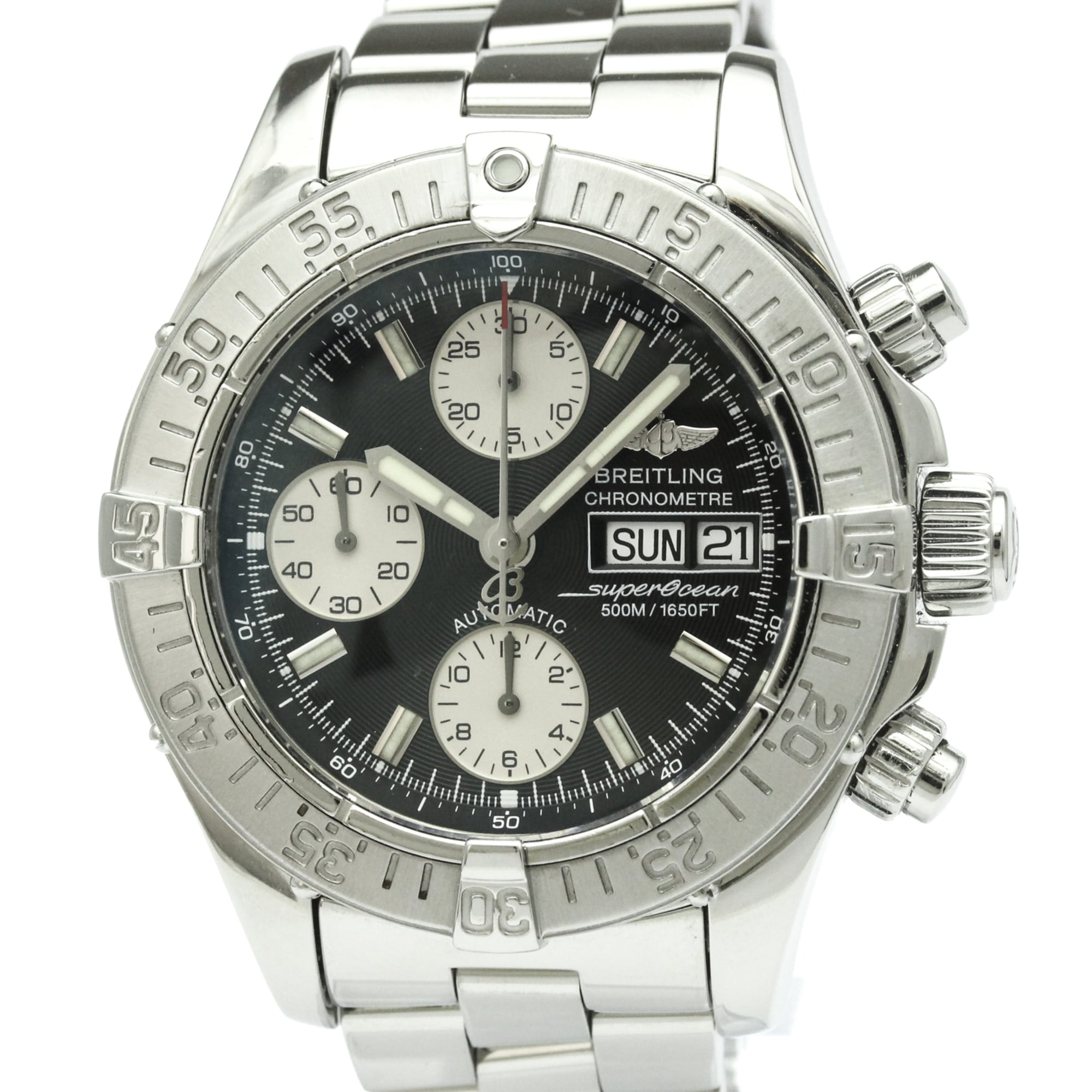 2000_254d607e-419e-4460-ae6d-14179290a93b.jpg BREITLING Chrono Super Ocean Steel Automatic Mens A13340 - Image 1