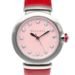 Bvlgari Lucea Stainless Steel Watch LU33C2SLD/11 Automatic Women's BVLGARI Pink Shell with 11 Diamonds