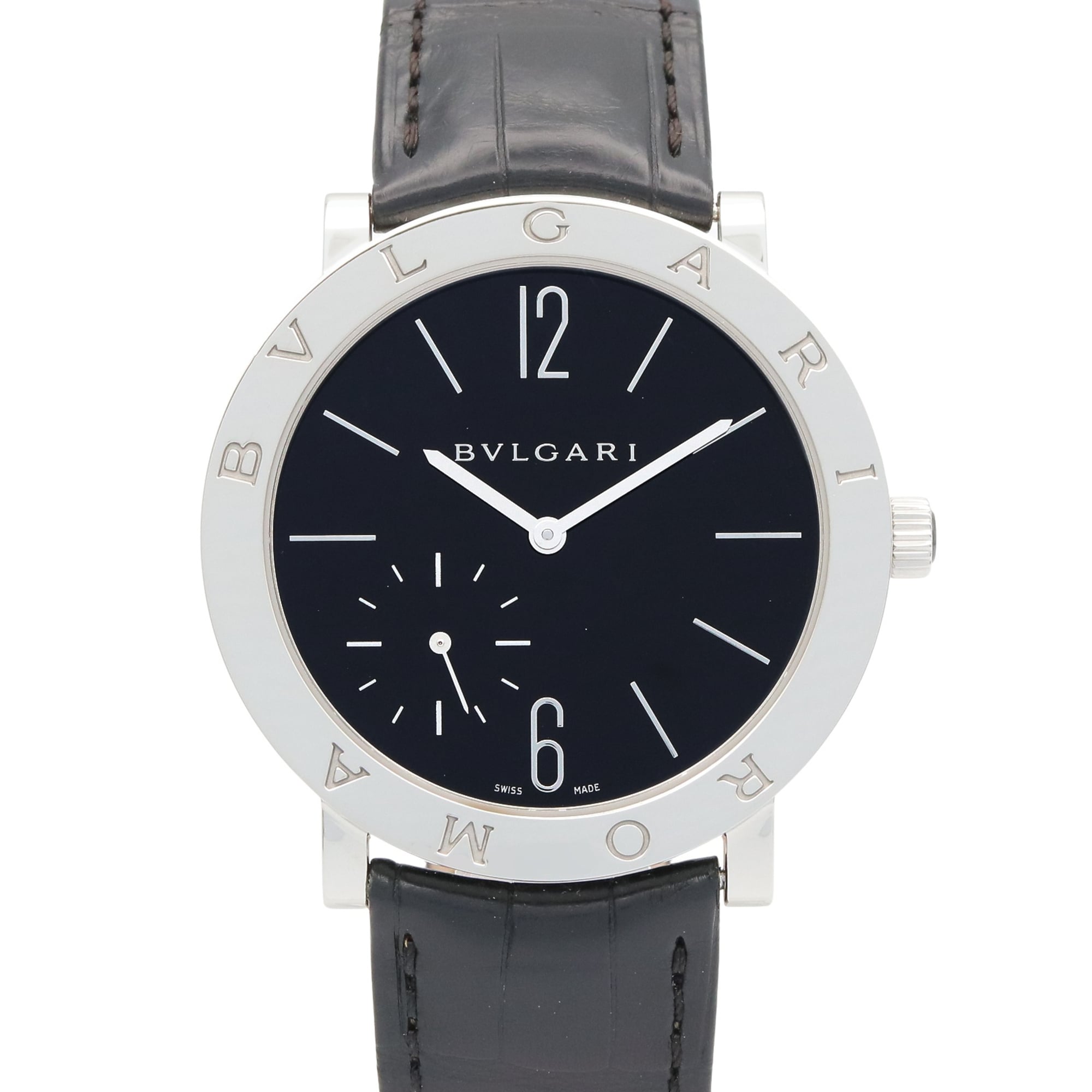 2000_256d5334-238c-404a-870b-5ec7e71955ca.jpg Bulgari BVLGARI Roma Finissimo Watch Stainless Steel Leather Men's Black BB41SXTRO - Image 1
