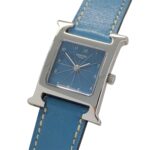Hermes HERMES Women's Watch Brand H-Watch Quartz QZ Stainless Steel SS Leather HH1.210 Silver Blue □G