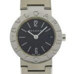 BVLGARI Watch BB23SS Stainless Steel Quartz Analog Display Black Dial Women's