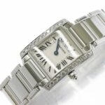 Cartier Tank Francaise SM WE1002S3 Ladies' Watch, Diamond Bezel, Ivory, 18K White Gold, Quartz. - Image 7