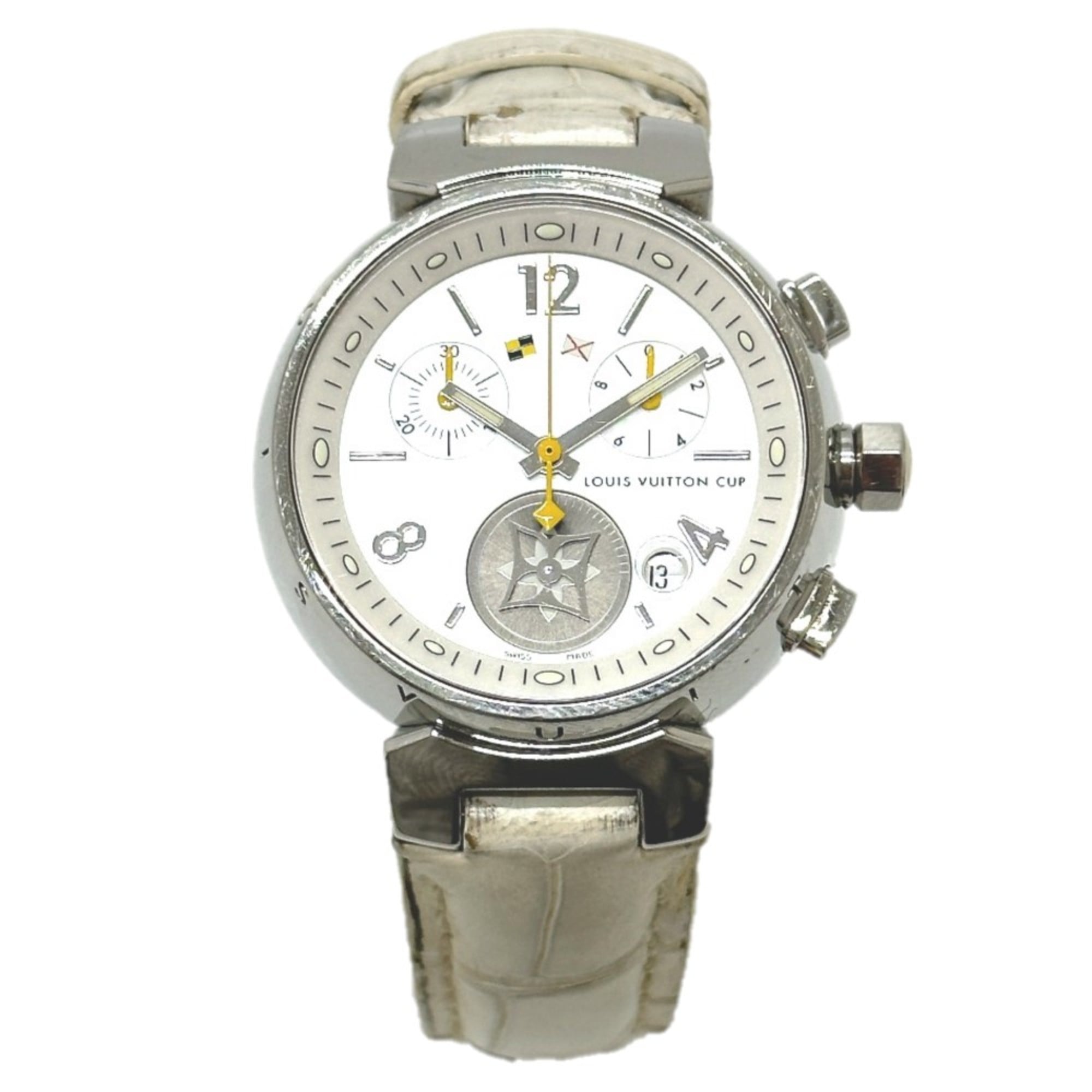 2000_282acaaf-ccbb-43b1-854b-bf8320175910.jpg Louis Vuitton Q132C Tambour Wristwatch Silver - Image 1
