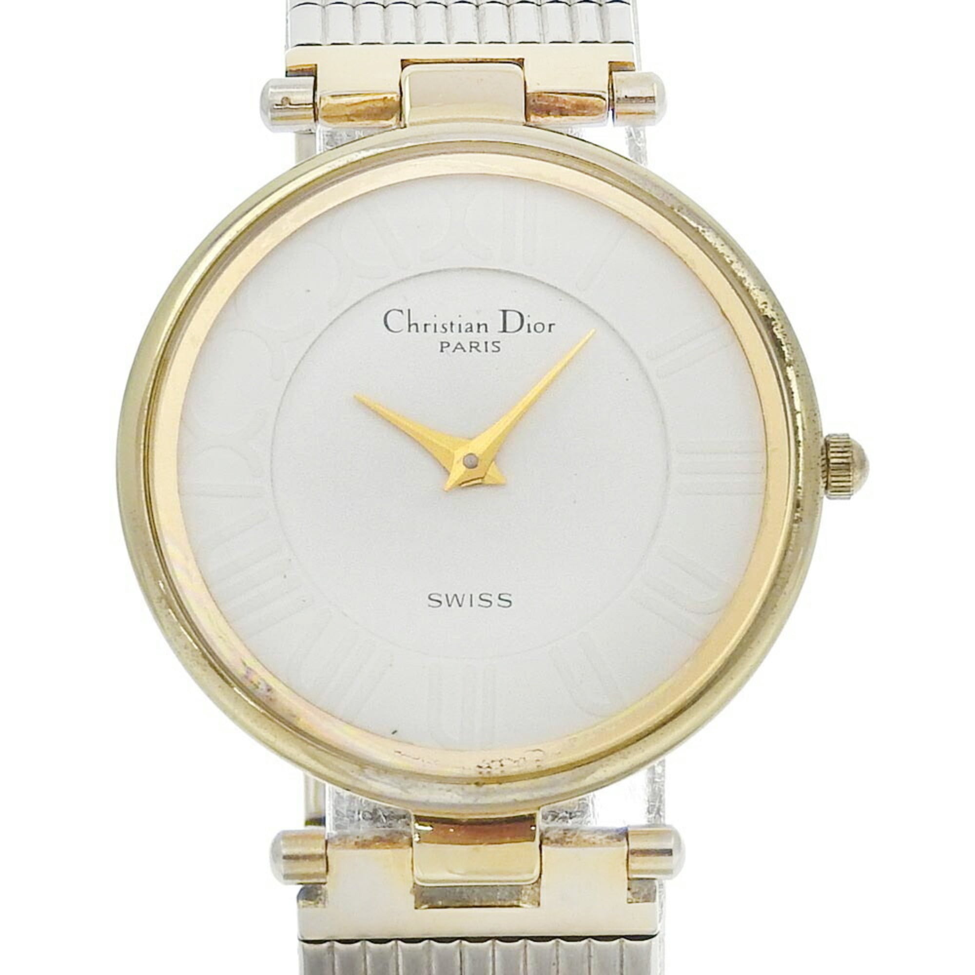 2000_283d9ccc-aef2-4892-8b94-d62e8daec5e8.jpg Christian Dior Watch 4715032 Stainless Steel x Gold Plated Quartz Analog Display White Dial Men's - Image 1