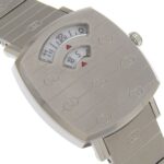 Gucci Grip Watch, Interlocking G, 157.5mm, Stainless Steel, Quartz Movement, Analog Display, White Dial, Women's - Image 3