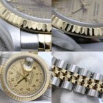 ROLEX Datejust 10P Diamond Houndstooth Gold 69173G Wo 40548 - Image 9