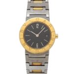 BVLGARI BB26SGD Wo Date Black YG Yellow Gold Quartz