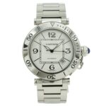 Cartier Pasha Seatimer, silver dial, automatic transmission, men's watch, W31080M7