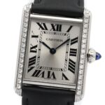 Cartier Tank Must SM Stainless Steel Leather Strap Diamond Ladies Silver Tone W4TA0016 - Image 3