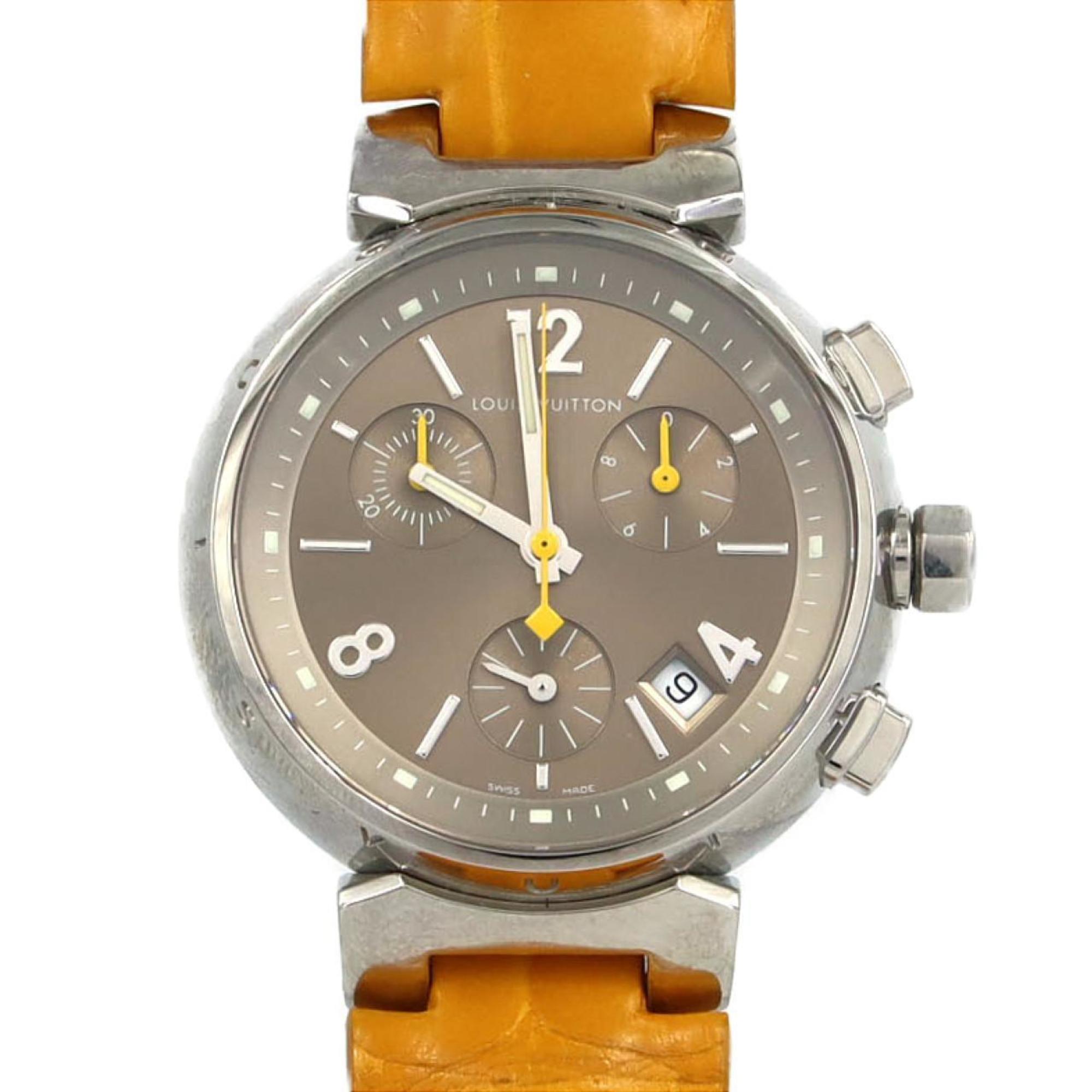2000_2a8a1e66-148a-45c5-a231-4e146c272e0e.jpg Louis Vuitton Tambour Chrono Q1322 Stainless Steel Quartz Watch - Image 1