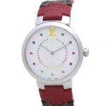 LOUIS VUITTON Tambour MM Rainbow Colored Stones QA159Z Women's Watch 40091