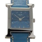 Hermes HERMES Women's Watch Brand H-Watch Quartz QZ Stainless Steel SS Leather HH1.210 Silver Blue □G - Image 2