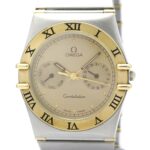 OMEGA Constellation Day Date 18K Gold Steel Quartz Mens 396.1070