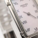 Hermes CroisiÃ¨re watch, stainless steel, women's, white with mother-of-pearl dial, CR2.210 - Image 8