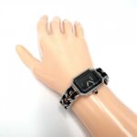 Chanel Ladies' Premiere L Battery-Powered Black Dial Stainless Steel Quartz Movement Silver/Black Strap. - Image 4