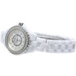 CHANEL J12 Diamond Bezel 8P H2572 Women's Watch White Ceramic x Stainless Steel 40445 - Image 3