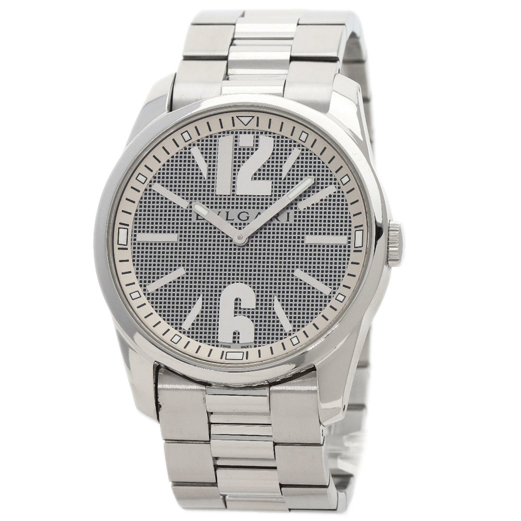 2000_2e10317c-0bf0-4176-b9e4-4aa688f6f9dd.jpg BVLGARI ST42SS Solotempo Watch Stainless Steel SS Men's - Image 1