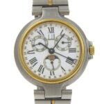 Dunhill Millennium Watch, Moon Phase, Stainless Steel x Gold Plated, Quartz, Multi-Hand Analog, White Dial, Boys' Size