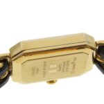 CHANEL Premiere S Watch H0001, Gold-Plated Leather Quartz Movement, Analog Display, Black Dial, Women's - Image 6