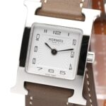 Hermes H- Double Tour Wrist Stainless Steel Leather Strap Wo White (HH1.210) - Image 3