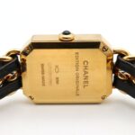 CHANEL Premiere Original Edition Watch, GP (Gold Plated), Leather, Women's, Black, H6951 - Image 4