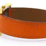 HERMES H Watch Gold Plated Leather Quartz Ladies Watch HH1.201 - Image 3
