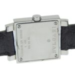BVLGARI Quadrado SQ22SL Women's Watch, Stainless Steel and Leather, Quartz Movement, Analog Display, Black Dial - Image 6