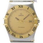 OMEGA Constellation 18K Gold Steel Quartz Mens Watch 396.1080