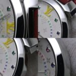 LOUIS VUITTON Tambour MM Rainbow Colored Stones QA159Z Women's Watch 40091 - Image 6
