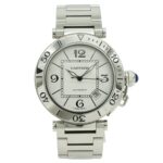 Cartier Pasha Seatimer, silver dial, automatic transmission, men's watch, W31080M7 - Image 2