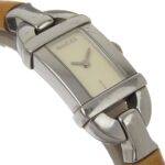Gucci 6800L Stainless Steel and Bamboo Quartz Watch with Analog Display White Dial for Women - Image 3