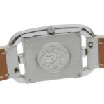 Like new HermÃ¨s Cape Cod CC1 210, â–¡R stamped, white dial, stainless steel/leather, 33mm x 23mm, quartz movement, women's watch - Image 4