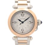 Cartier Pasha de watch, 18K pink gold (PG) stainless steel, boys' size, silver tone, W2PA0008