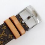 Louis Vuitton Tambour Watch Q1313 Stainless Steel x Monogram Canvas Quartz Analog Display White Dial Women's - Image 6