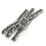 CHANEL Premiere Triple Bracelet Watch H3058 with Diamond Bezel, Stainless Steel/Ceramic, Black