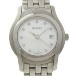 Gucci 5500L Stainless Steel Quartz Analog Watch with White Mother-of-Pearl Dial for Women