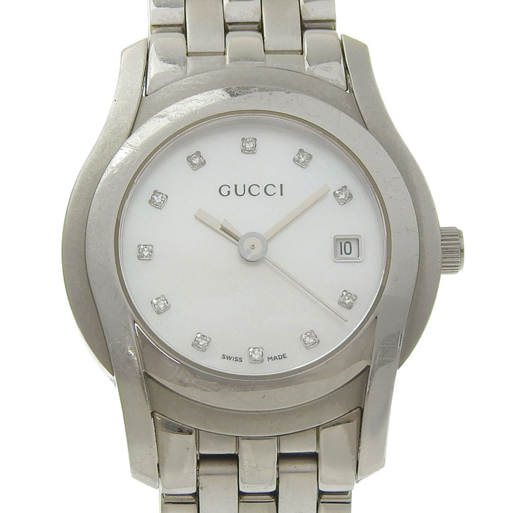2000_3541afdb-e050-4c2d-88a3-bb6806e3da60.jpg Gucci 5500L Stainless Steel Quartz Analog Watch with White Mother-of-Pearl Dial for Women - Image 1