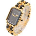 Chanel CHANEL PremiÃ¨re S Watch, Gold Plated (GP), Leather Strap, Women's, Black, H0001 - Image 2