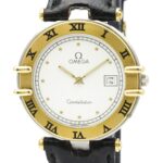 OMEGA Constellation Date 18K Gold Steel Mens Watch 196.0360