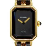 Chanel CHANEL PremiÃ¨re Large Size H0001 Black Dial GP/Leather Quartz Wo Approx. 26mm (height) x 20mm (width)