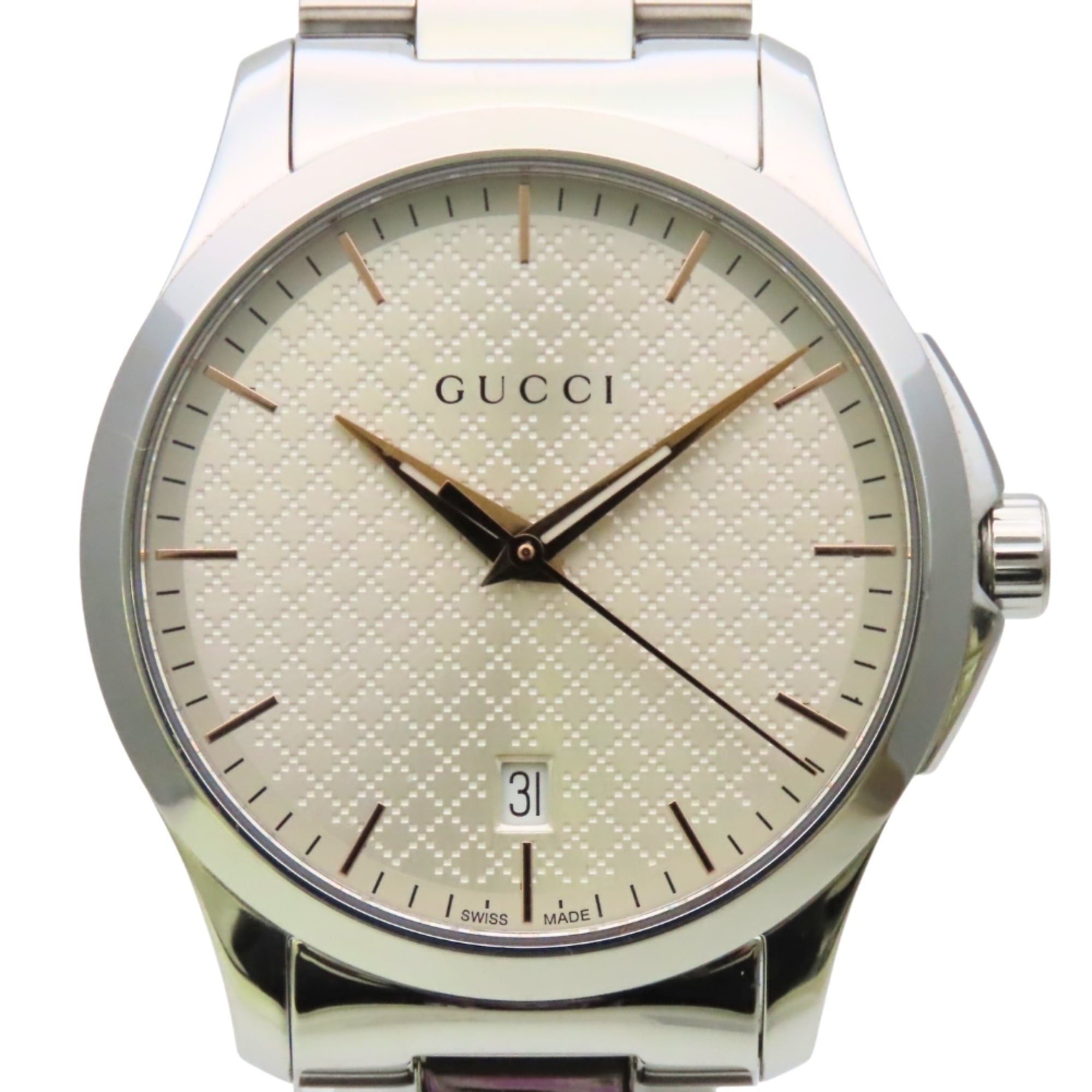 2000_3841ef89-7ec0-4a47-ad97-5f94763ab83d.jpg Gucci G-Timeless 126.4 SS Diamante Men's Watch GUCCI - Image 1