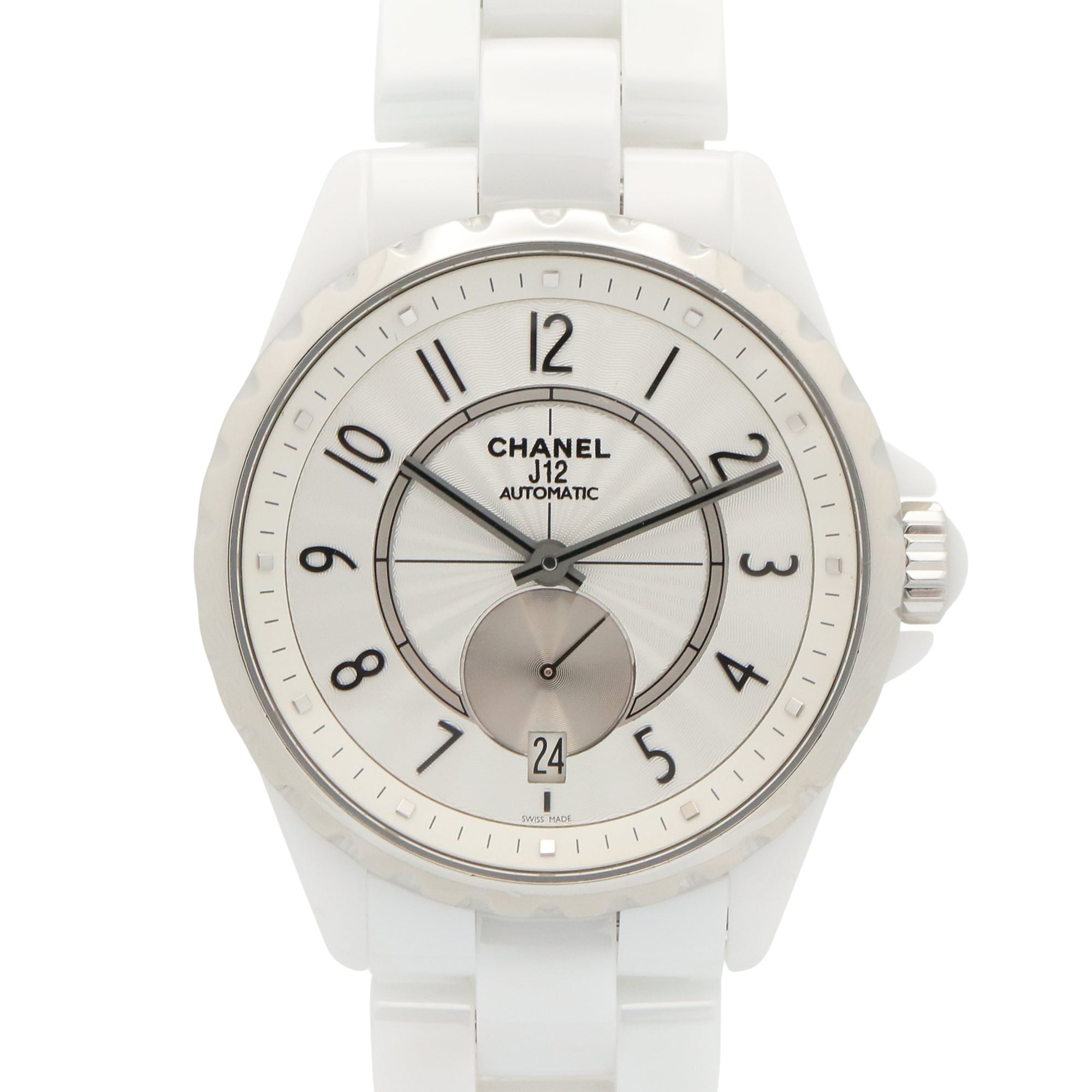 2000_38ed2a56-0f88-4fa5-b7f7-71cdbf07d4ba.jpg Chanel J12-365 Ceramic Men's Watch, White (H3837) - Image 1