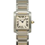 Cartier Tank Francaise SM Two-Tone W51007Q4 Wo Ivory 18K Yellow Gold Quartz